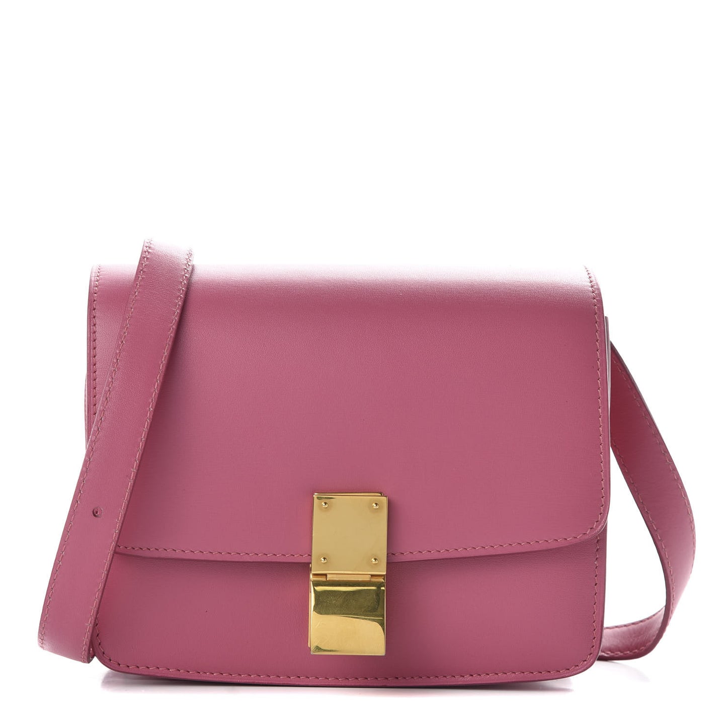 Smooth Calfskin Small Classic Box Flap Bag Pink