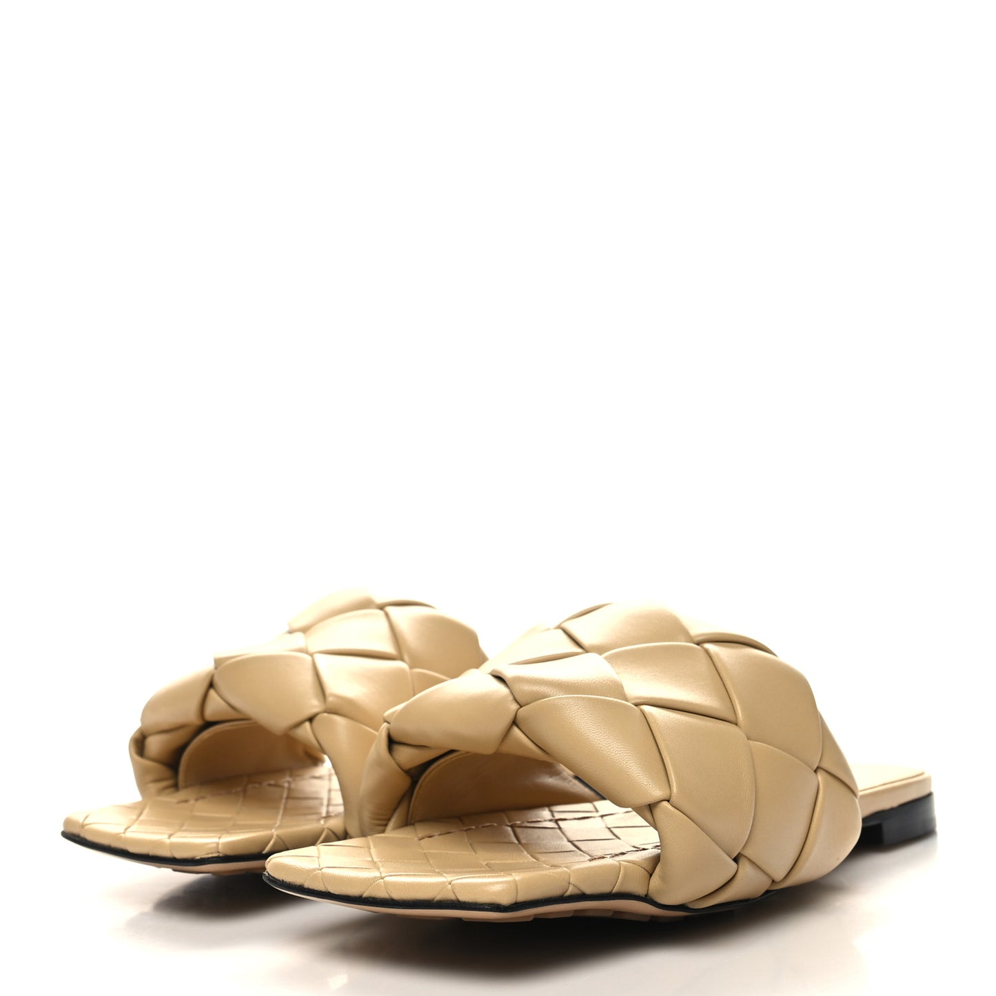 Nappa Maxi Intrecciato Lido Flat Sandals 37.5 Bandage