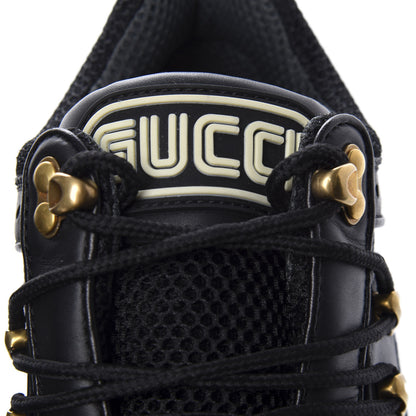 Gucci X SEGA Mesh Suede Calfskin Womens Flashtrek Sneakers 37 Black Silver 9 of 9