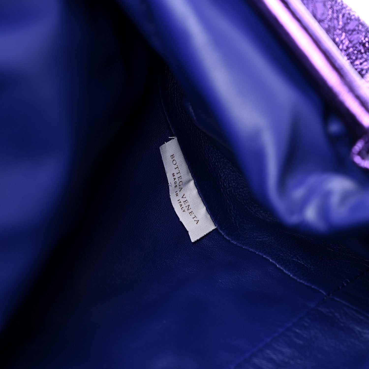 Bottega Veneta Metallic Crinkled Lambskin The Pouch Viola 7 of 9