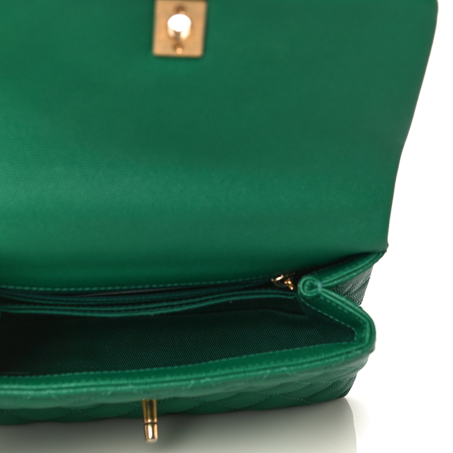 Chanel Caviar Quilted Mini Coco Handle Flap Green 5 of 10