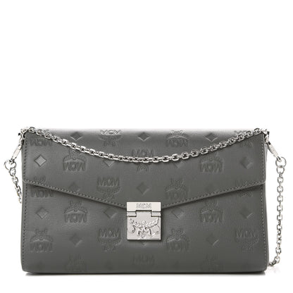 MCM Calfskin Ottomar Monogram Medium Millie Crossbody Bag Charcoal 1 of 10