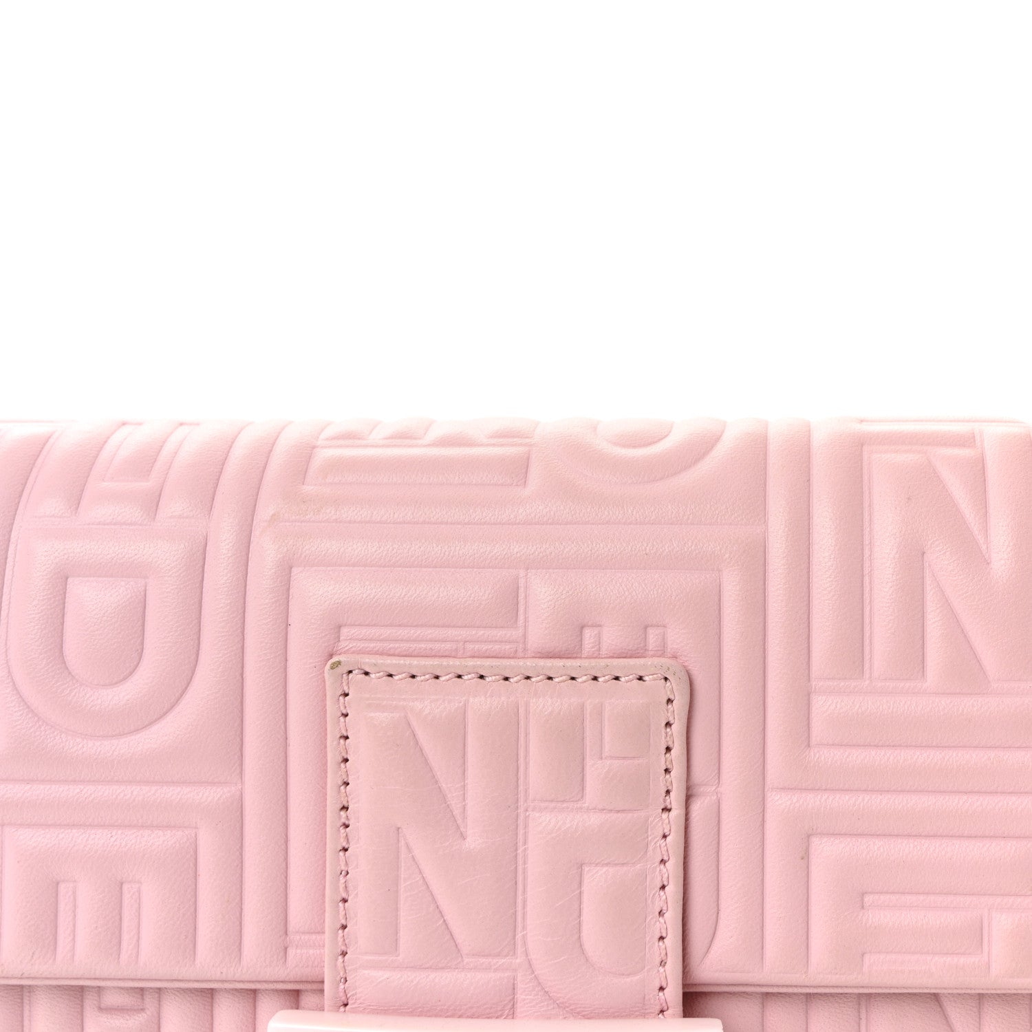 Fendi Nappa Logo Embossed Baguette Pink 7 of 9