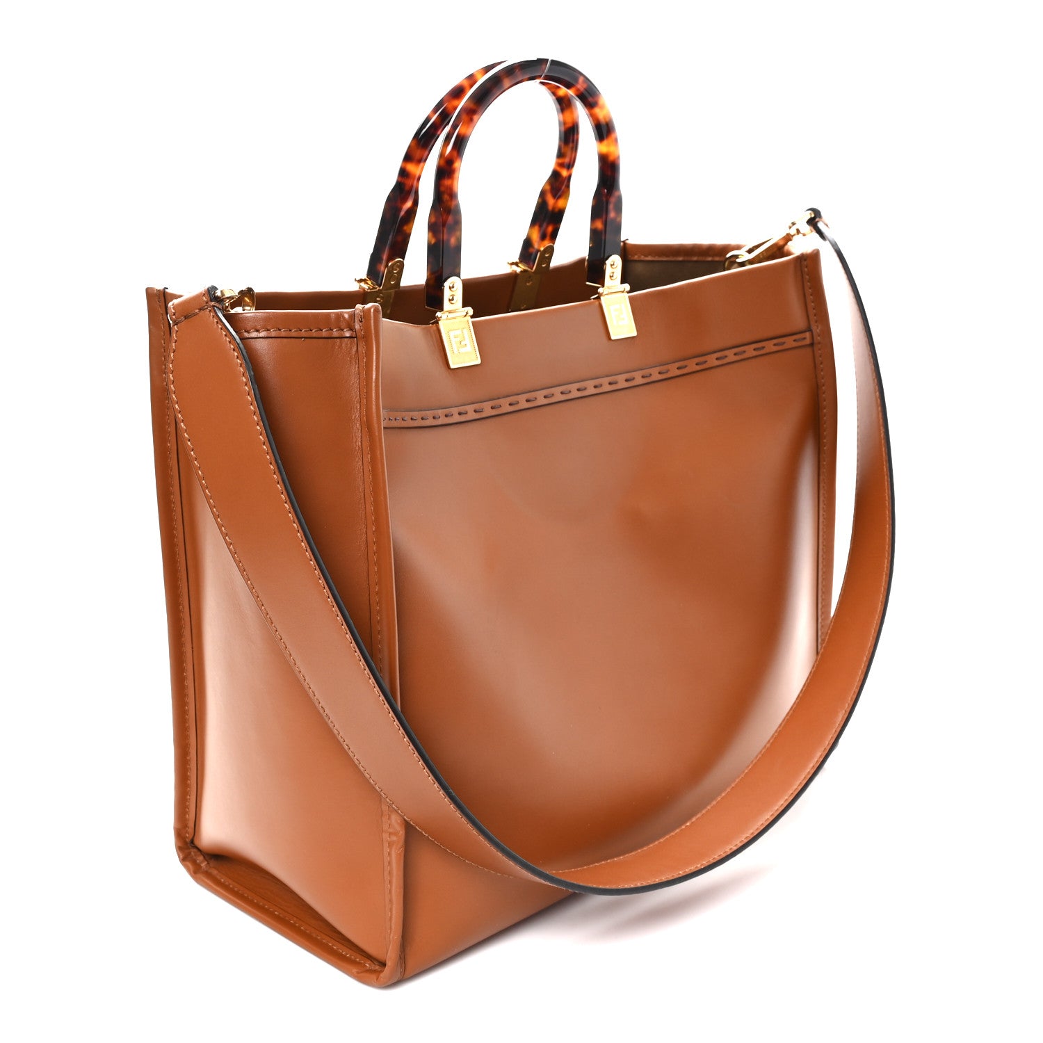 Fendi Vitello King Plexiglass Medium Fendi Sunshine Shopper Tote