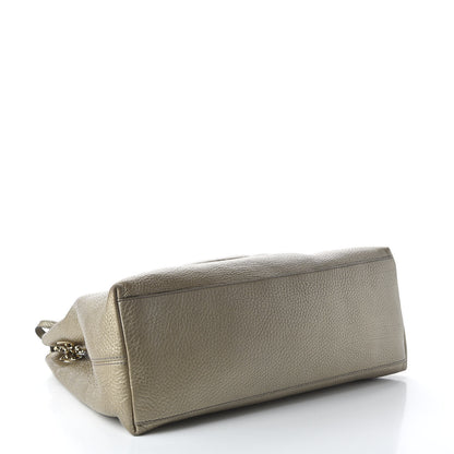 Gucci Metallic Pebbled Calfskin Medium Soho Chain Shoulder Bag Golden Beige 4 of 12