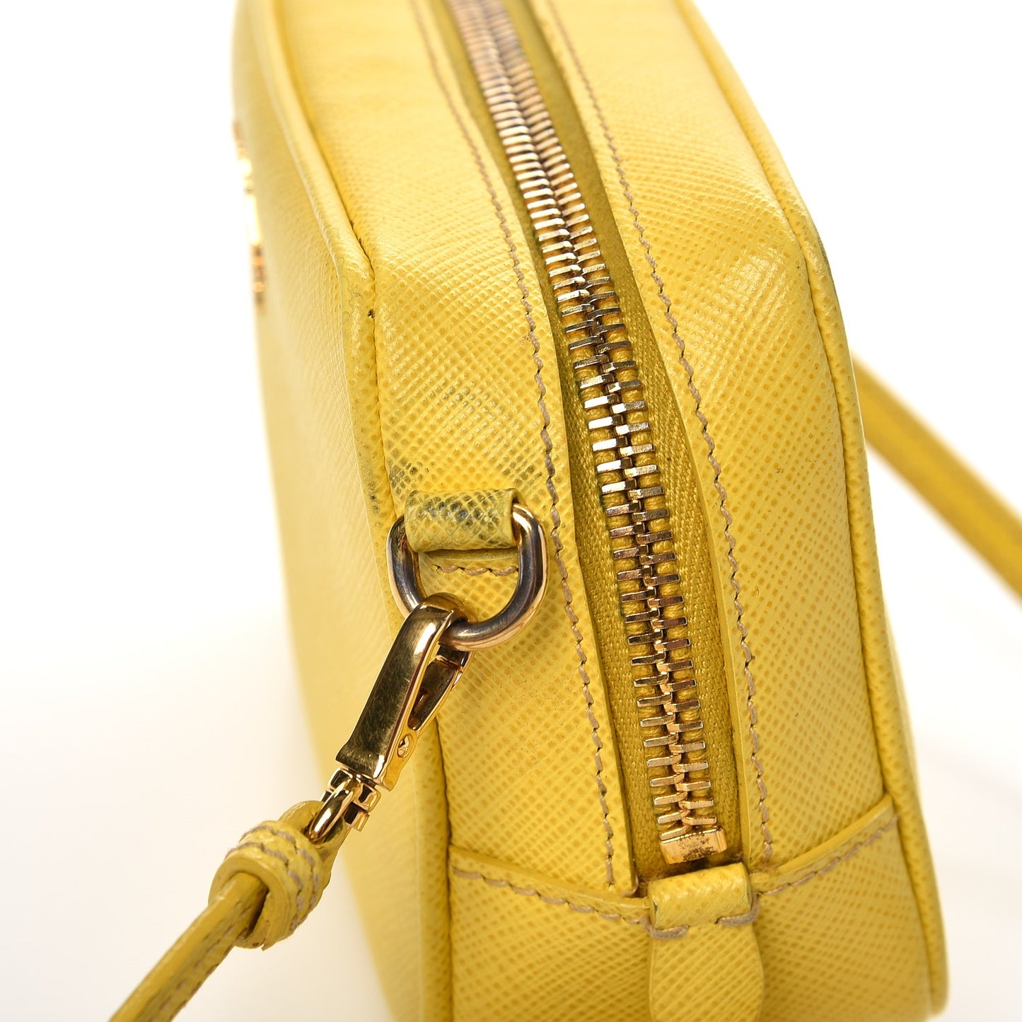 Saffiano Mini Camera Crossbody Bag Ocra