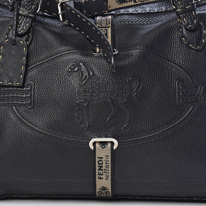 Fendi Calfskin Romano Selleria Large Villa Borghese Tote Black 10 of 10