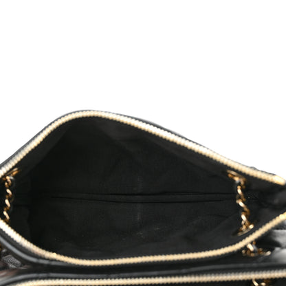 Chanel Shiny Lambskin Quilted Medium Double Case With Strap Black 5 of 12