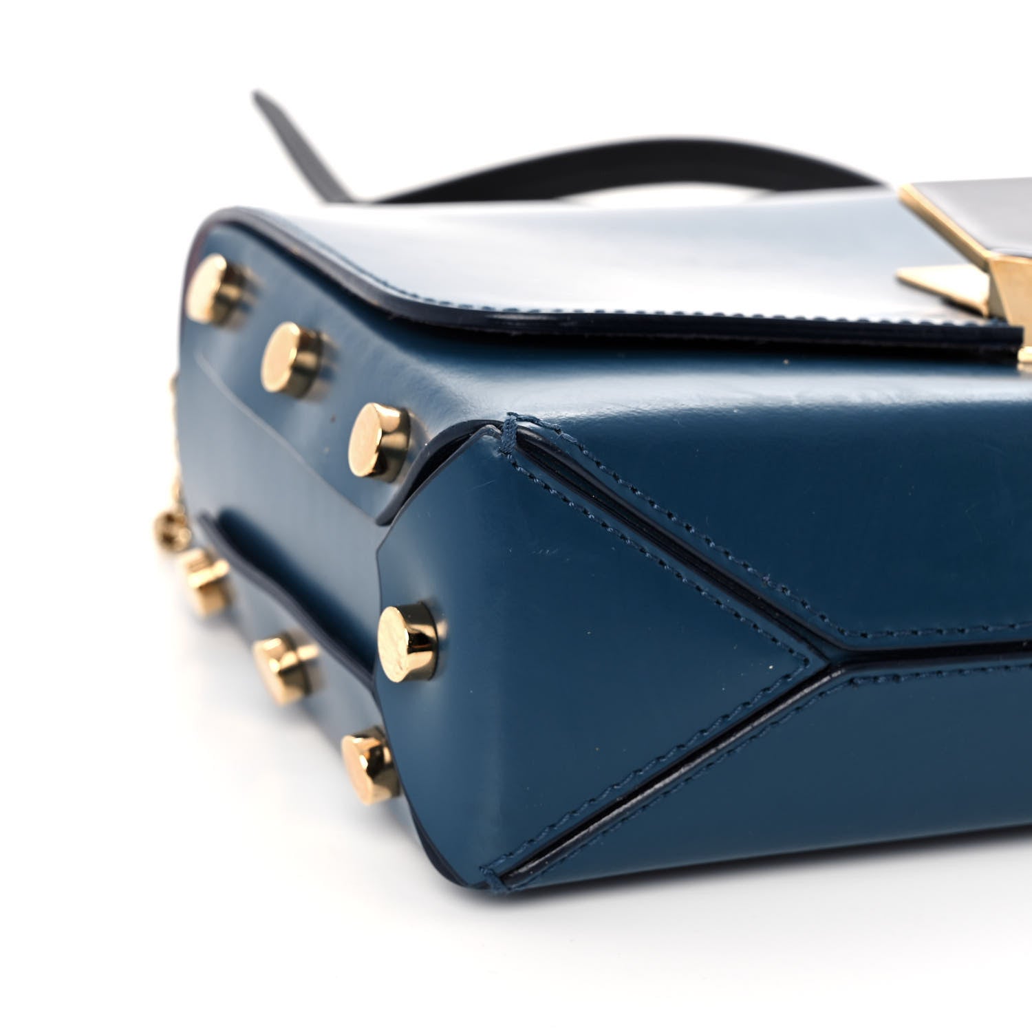 Jimmy Choo Smooth Calfskin Lockett City Shoulder Bag Midnight Blue 9 of 10