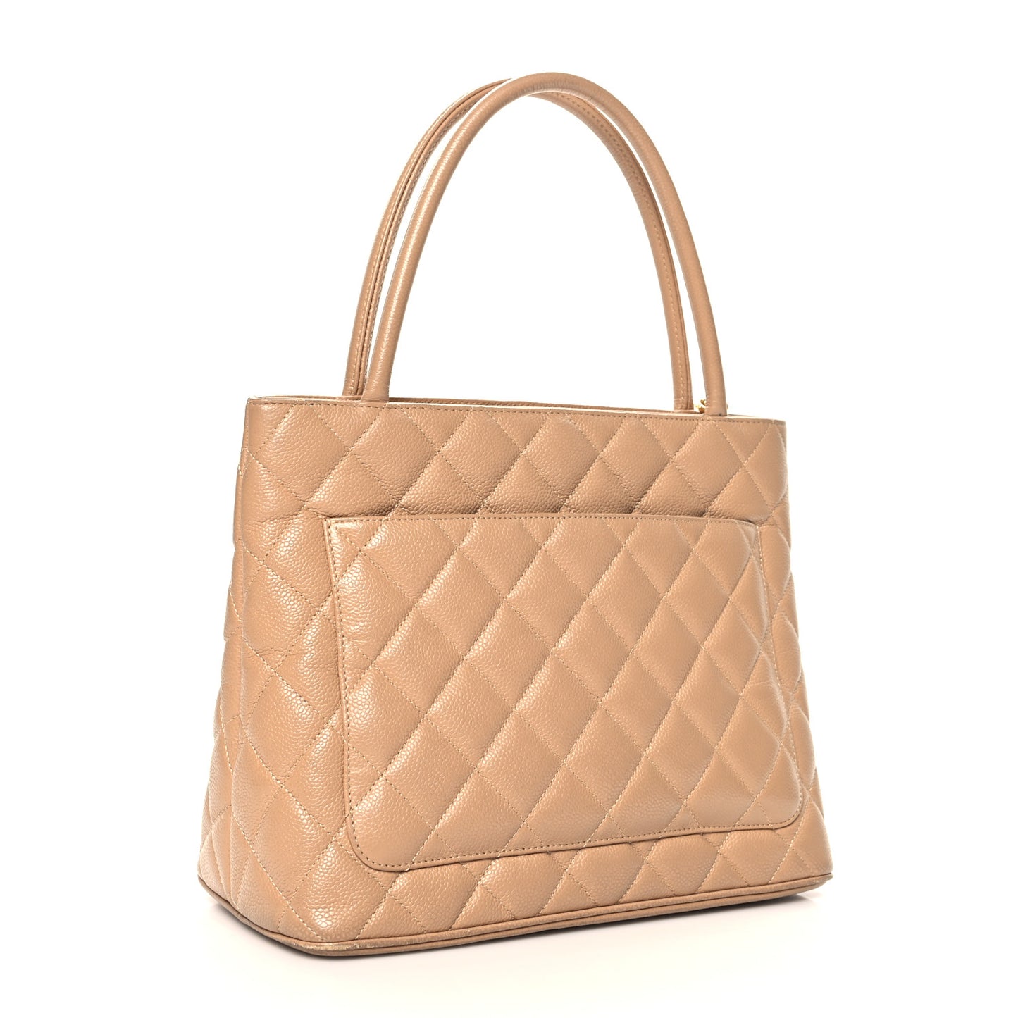 Caviar Quilted Medallion Tote Beige
