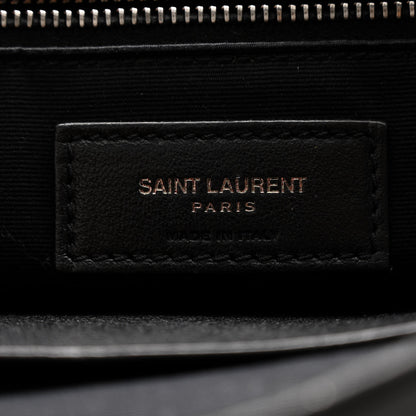 Saint Laurent Crinkled Calfskin Matelasse Monogram Medium Niki Chain Satchel Black 6 of 9