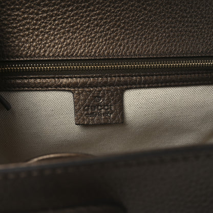 Gucci Metallic Calfskin Medium New Bamboo Top Handle Bag Bronze 6 of 10
