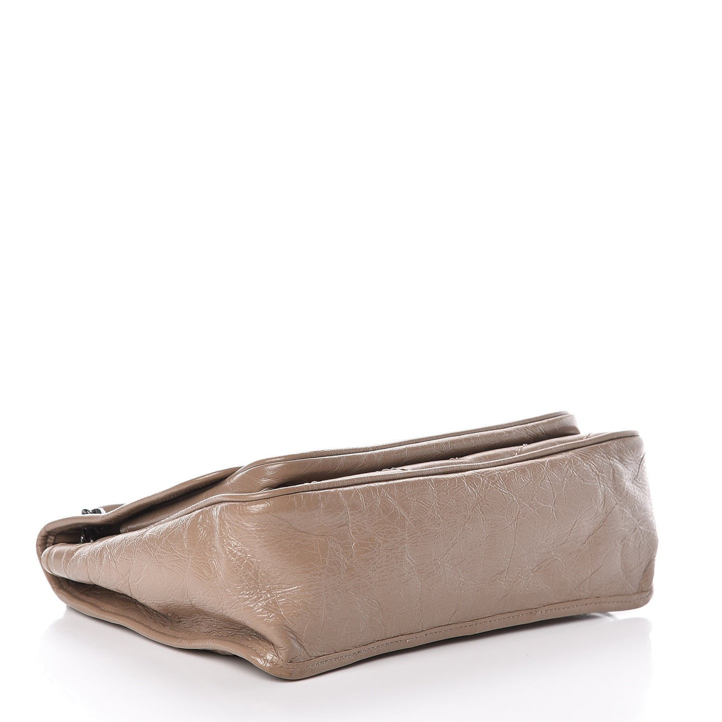 Crinkled Calfskin Matelasse Monogram Medium Niki Chain Satchel Light Taupe