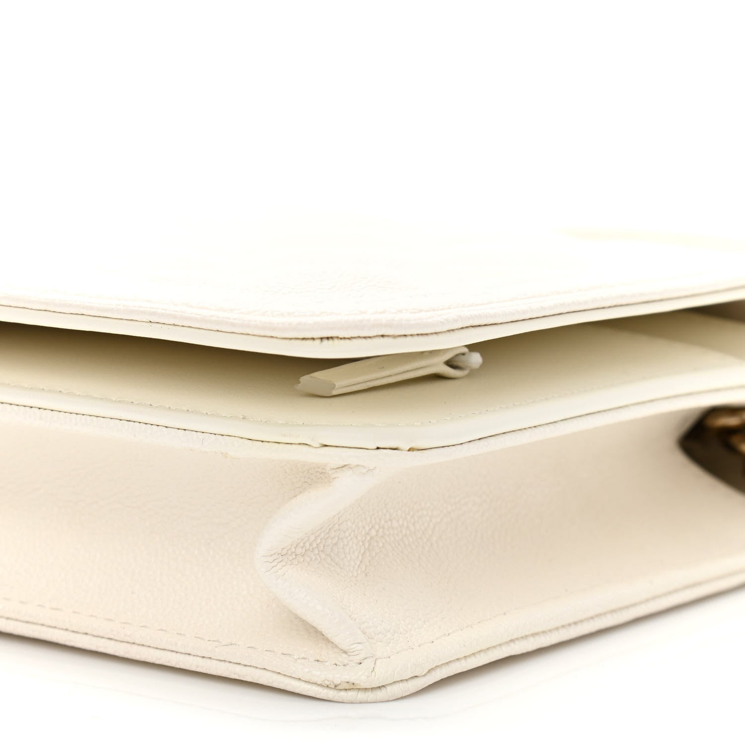 Chanel Caviar Quilted Boy Wallet On Chain WOC White 11 of 12