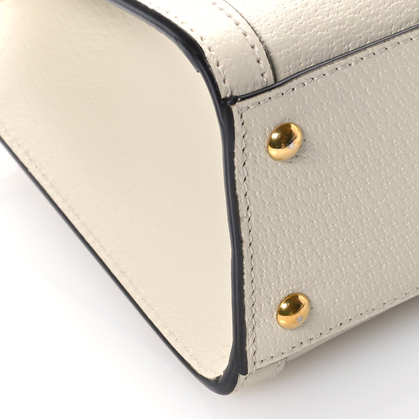 Textured Calfskin Web Mini Diana Tote Bag Mystic White