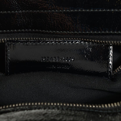 Balenciaga Patent Leather Stingray Cherche Midi Chain Shoulder Bag Black 7 of 9