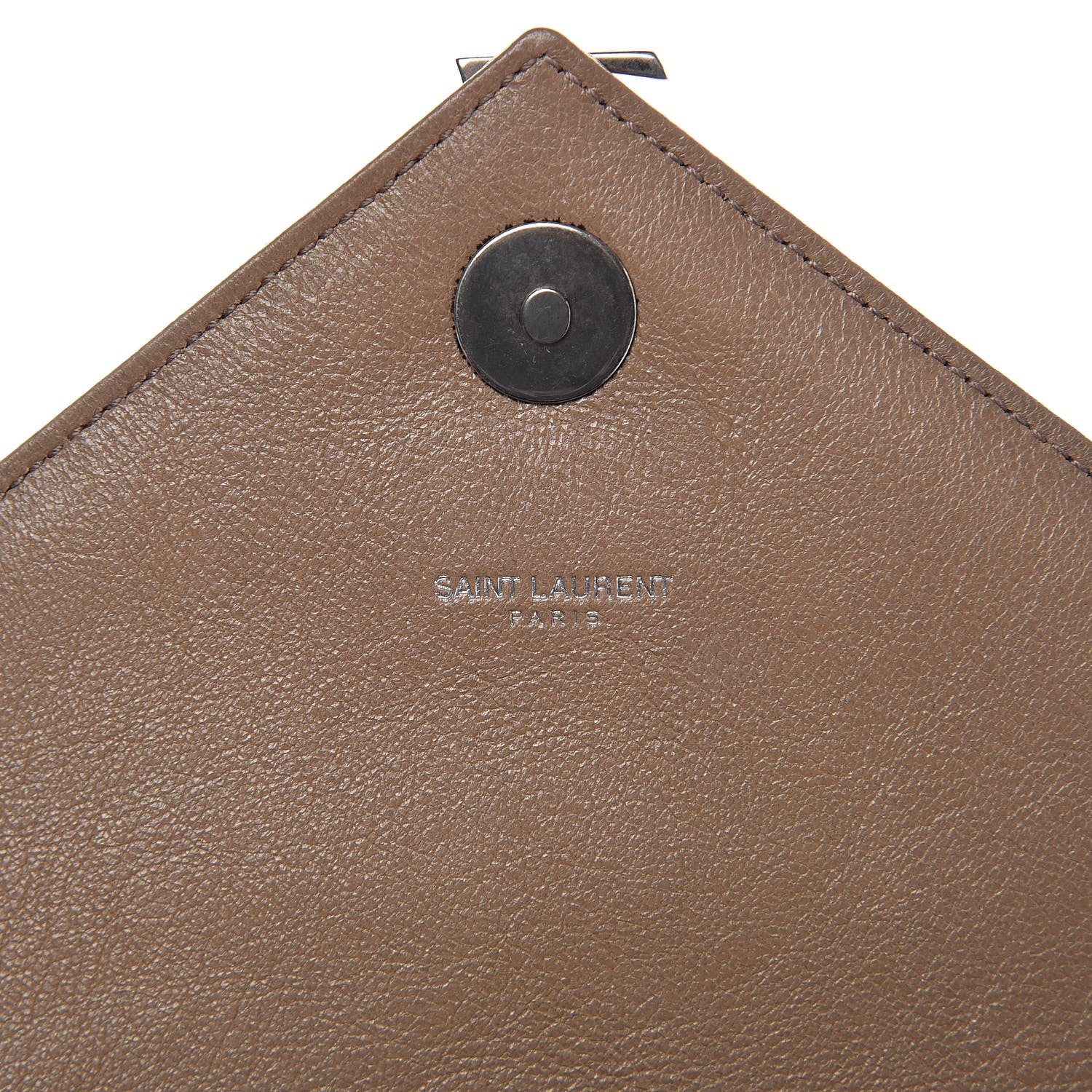 Saint Laurent Sheepskin Matelasse Chevron Monogram Medium College Bag Taupe 8 of 9