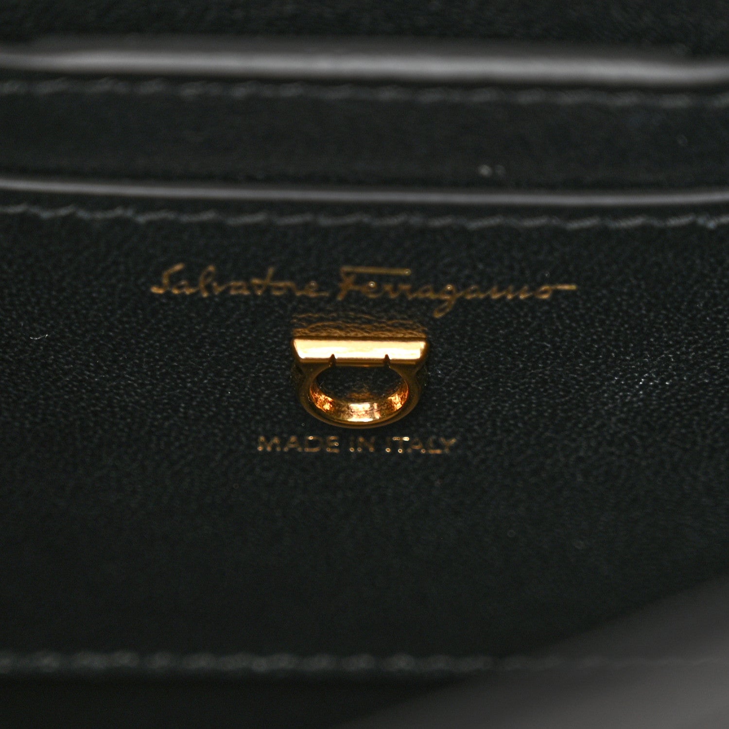 Salvatore Ferragamo Calfskin Trifolio Box Bag Black 5 of 10