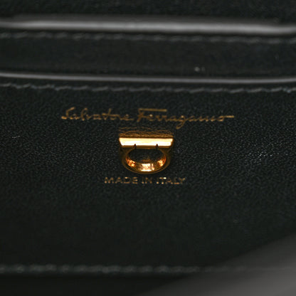 Salvatore Ferragamo Calfskin Trifolio Box Bag Black 5 of 10