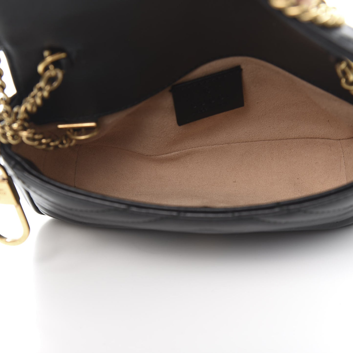 Calfskin Matelasse Super Mini GG Marmont Shoulder Bag Black