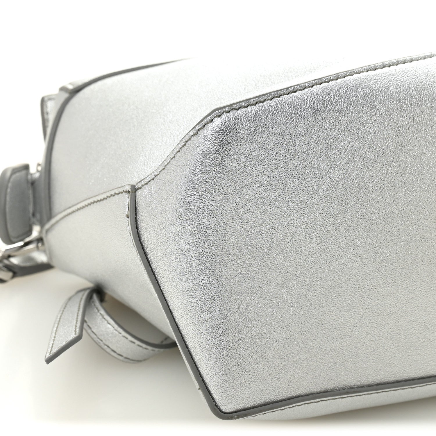 Loewe Laminated Lambskin Small Puzzle Edge Bag Silver 9 of 10