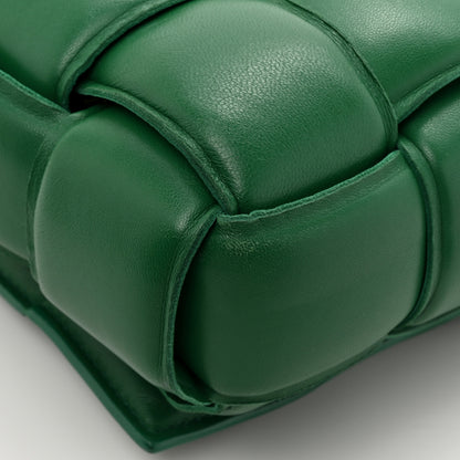 Bottega Veneta Lambskin Maxi Intreccio Padded Chain Cassette Crossbody Bag Racing Green 13 of 15