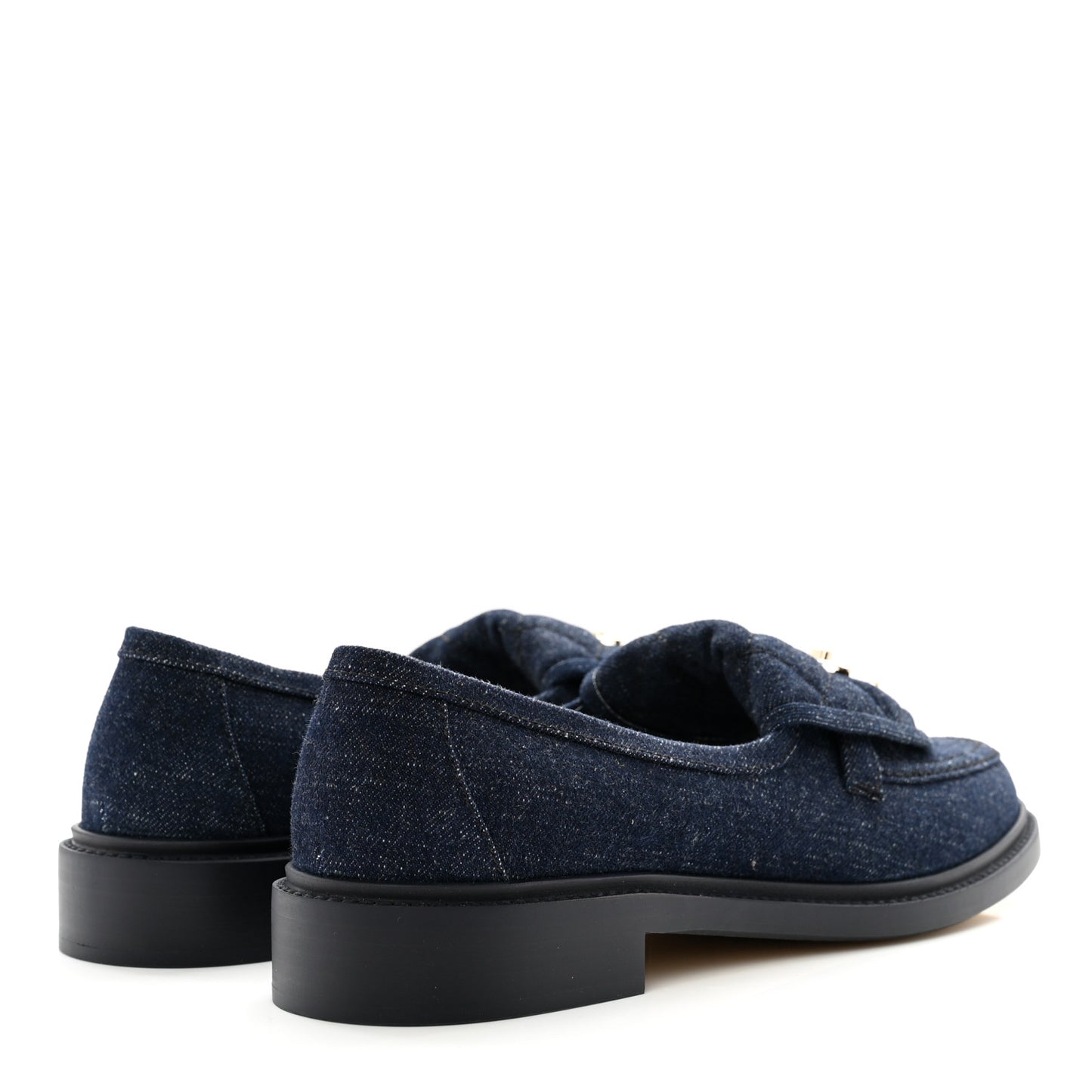 Denim CC Turnlock Loafers 39 Dark Blue