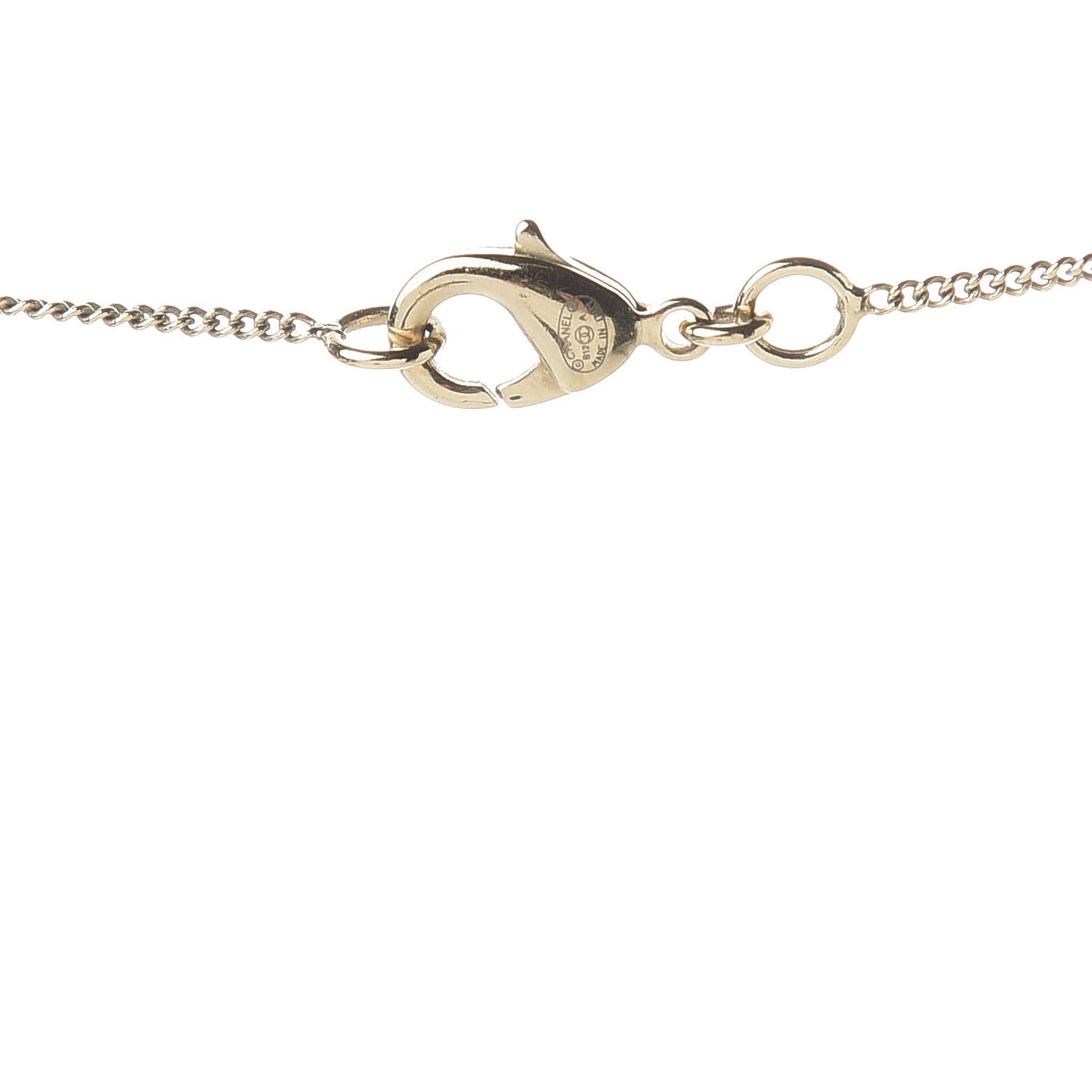 Baguette Crystal CC Necklace Light Gold