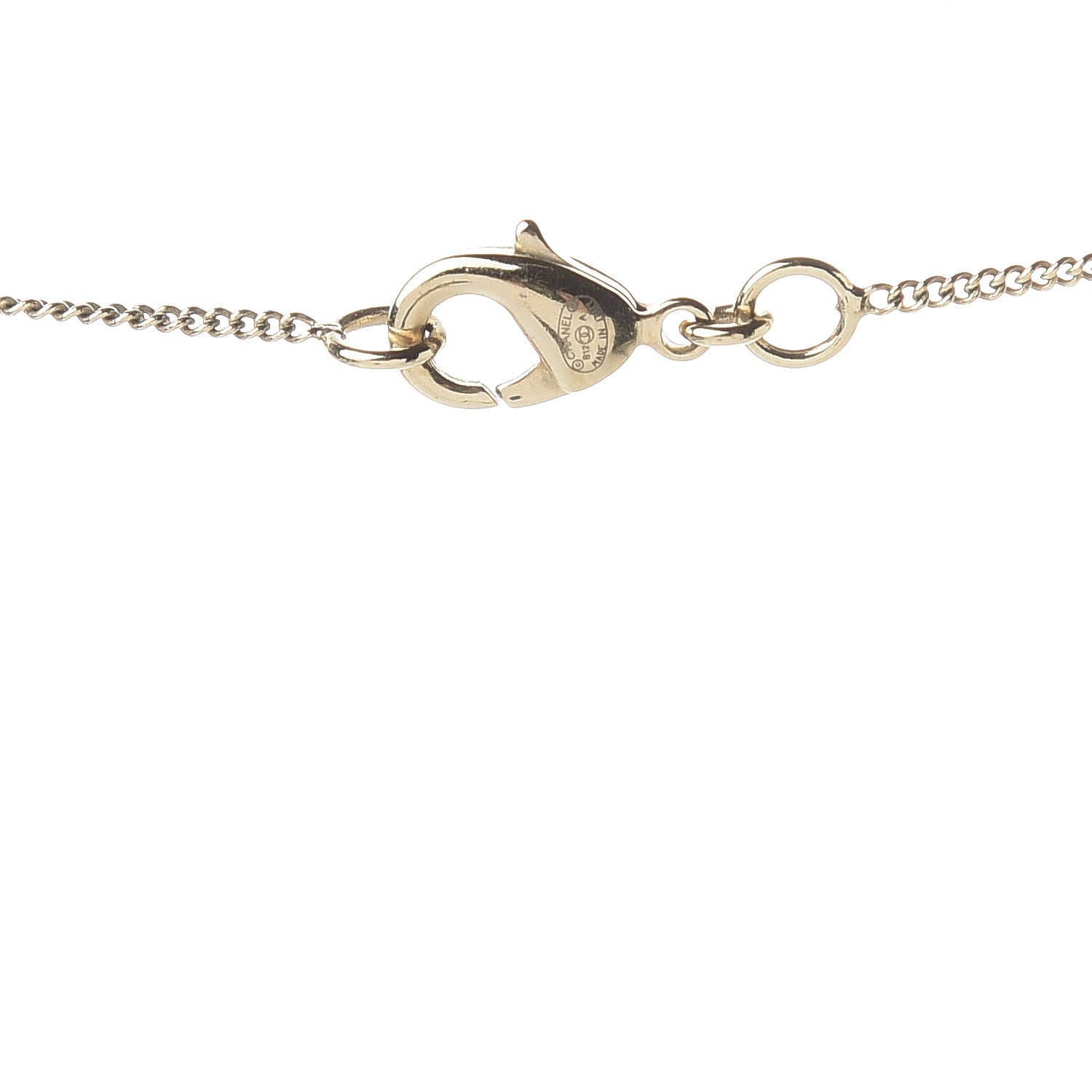 Chanel Baguette Crystal CC Necklace Light Gold 4 of 6
