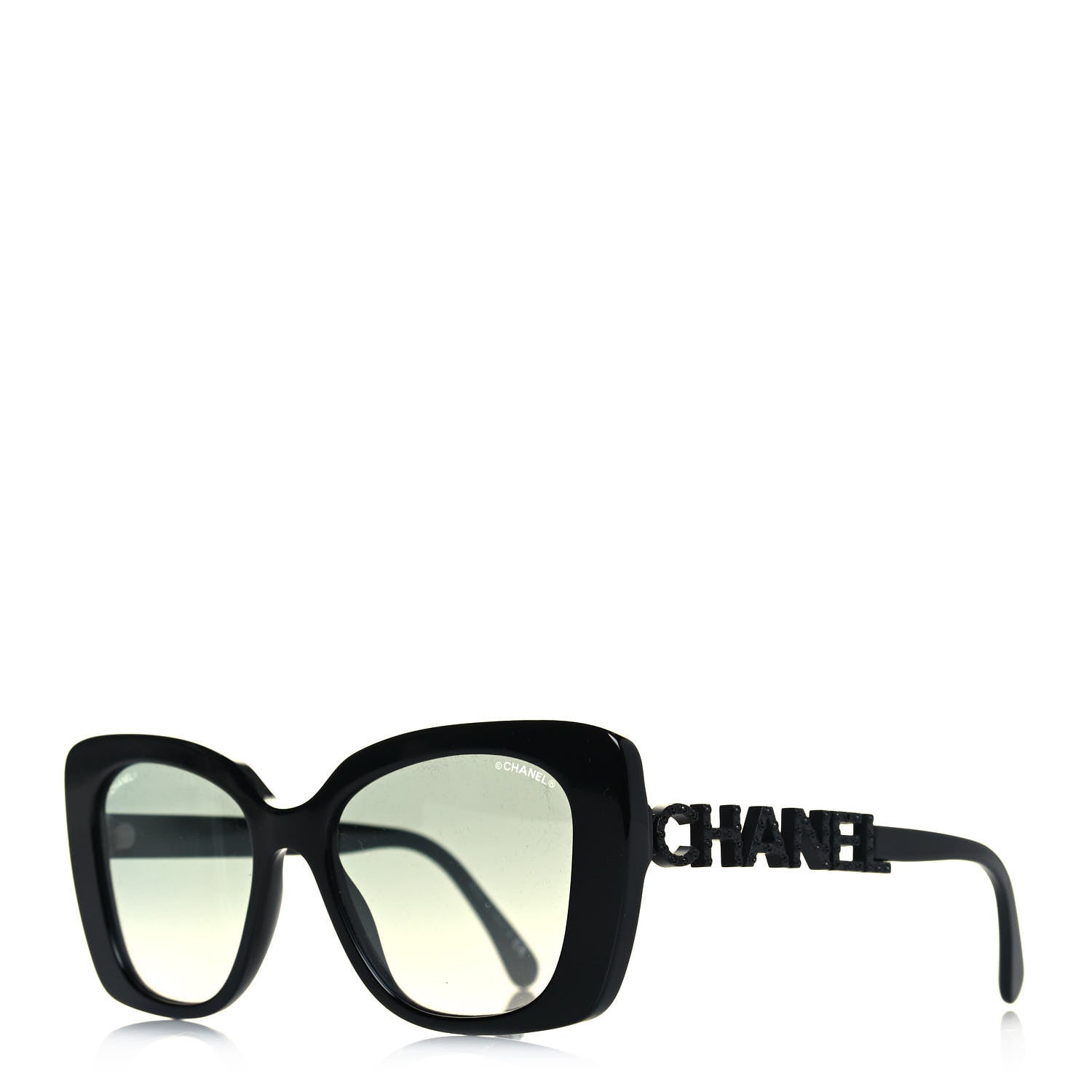 Chanel Acetate Strass Square Sunglasses 5422-B Black 1 of 8