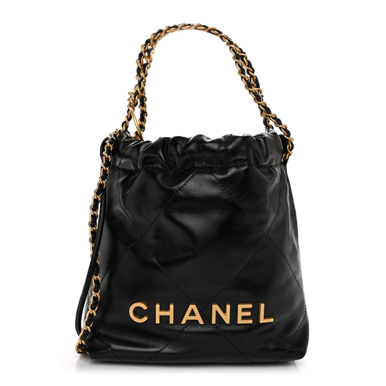 Chanel Shiny Calfskin Quilted Mini Chanel 22 Black 1 of 10