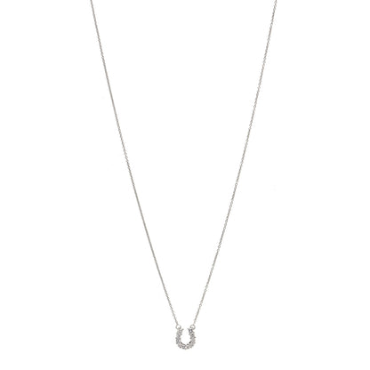 Roberto Coin 18K White Gold Diamond Horseshoe Pendant Necklace 1 of 4