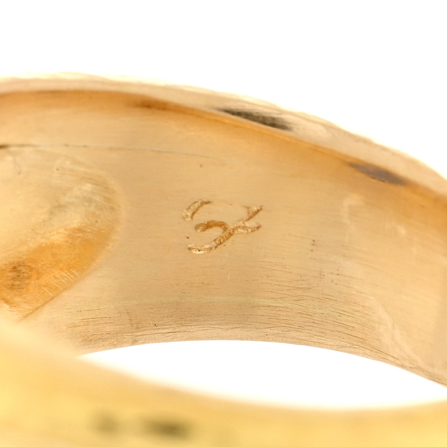 19K Yellow Gold Diamond Blue Sapphire Cigar Band Ring 51 5.75