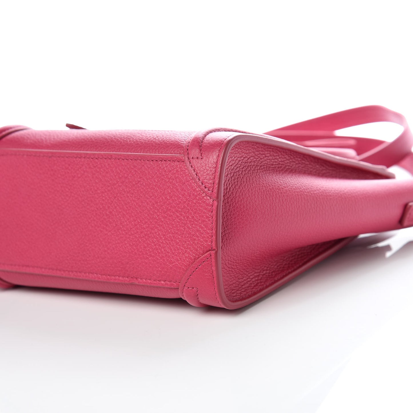 Drummed Calfskin Nano Luggage Fuchsia