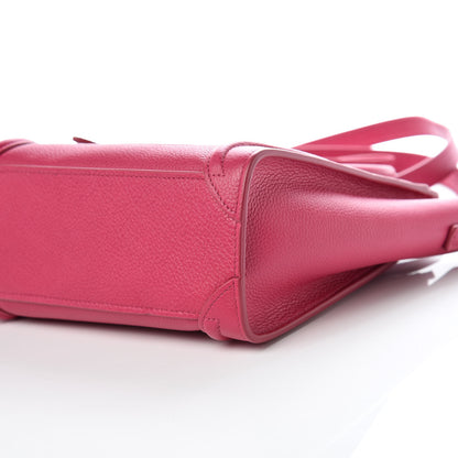 Celine Drummed Calfskin Nano Luggage Fuchsia 10 of 10