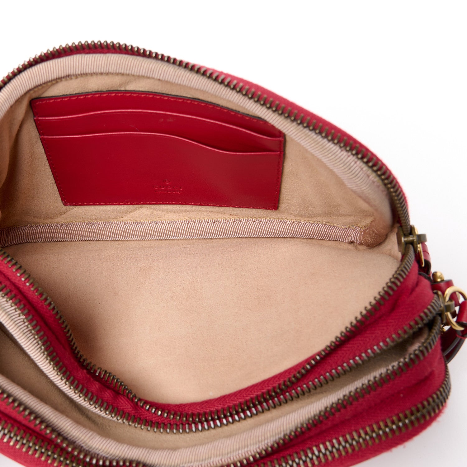 Gucci Calfskin Matelasse Mini GG Marmont Chain Crossbody Bag Hibiscus Red 6 of 12