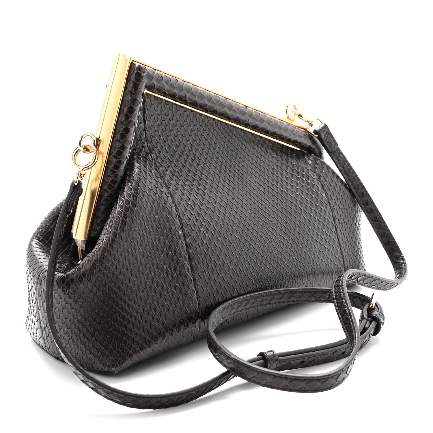 あぴ　FENDI Fendi Snakeskin Small Fendi First Brown 1888097 – FASHIONPHILE