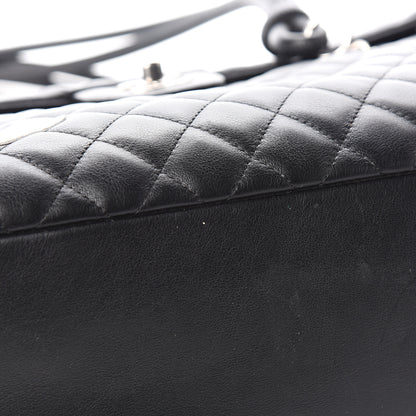 Chanel Calfskin Quilted Large Cambon Flap Black White 9 of 13