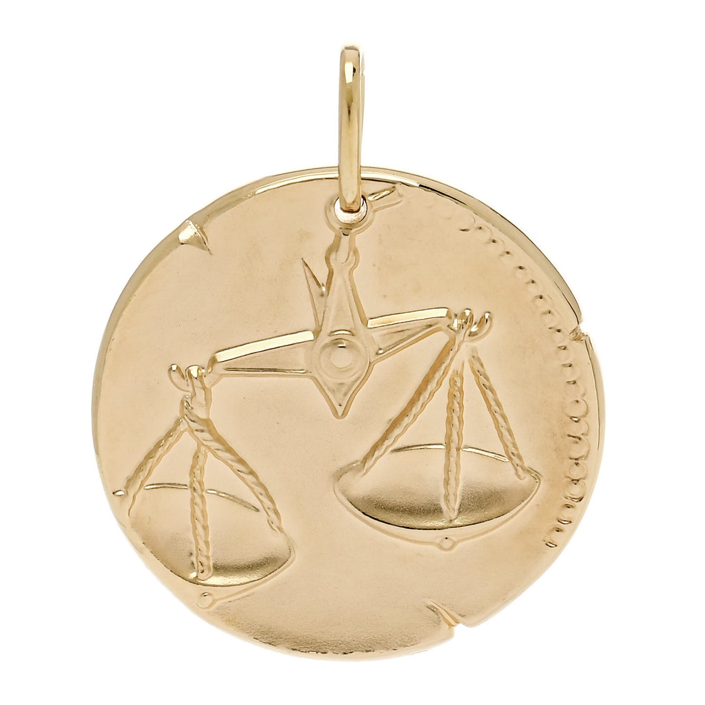 18K Yellow Gold Zodiac Libra Pendant