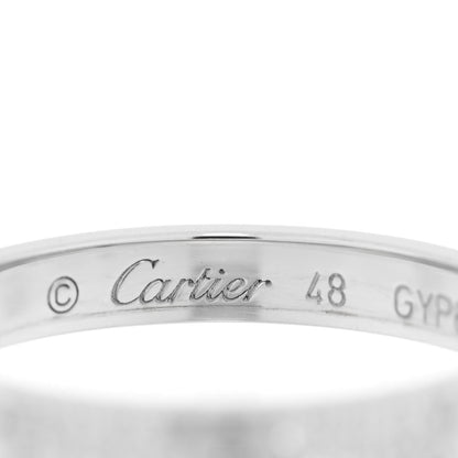 Cartier 18K White Gold Diamond 2.6mm LOVE Paved Band Ring 48 4.5 4 of 4