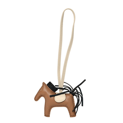 Hermes Milo Lambskin Grigri Rodeo Bag Charm PM Chai Black Craie 1 of 7