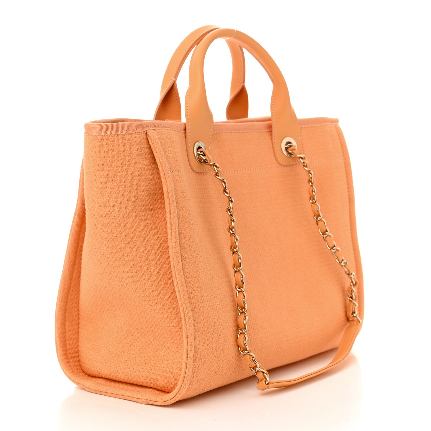 Chanel Canvas Small Deauville Tote Light Orange 4 of 12