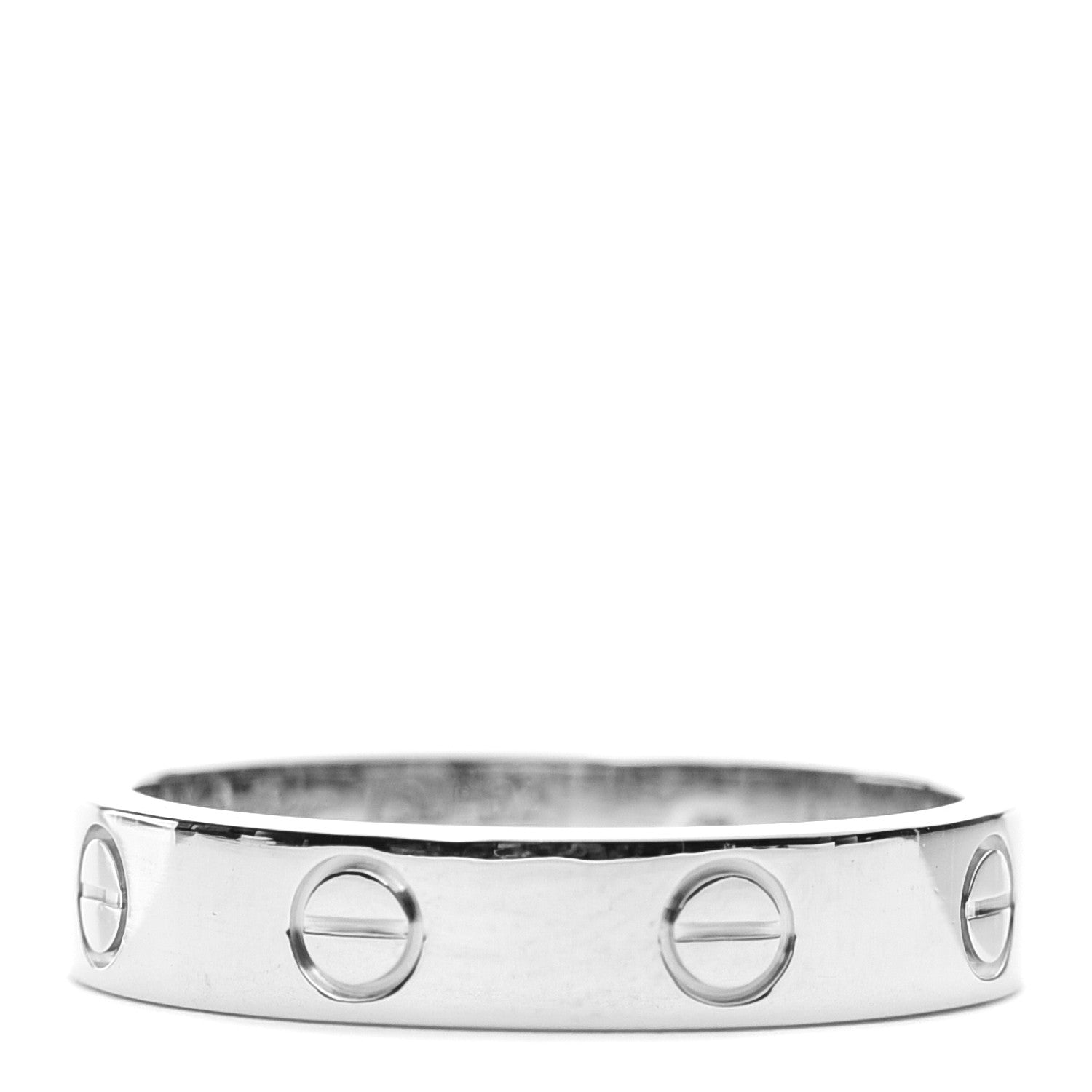 Cartier 18K White Gold Diamond 4mm LOVE Wedding Band Ring 52 6 3 of 5