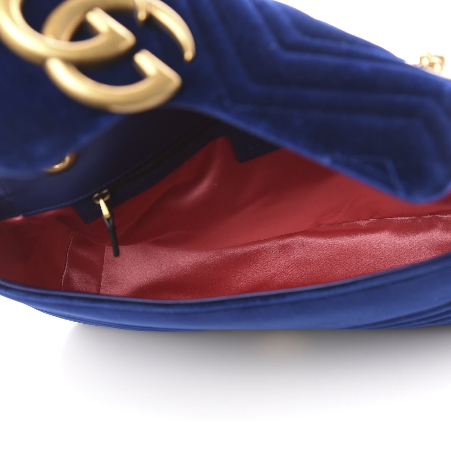 Gucci Velvet Matelasse Medium GG Marmont Shoulder Bag Cobalt Blue 4 of 9