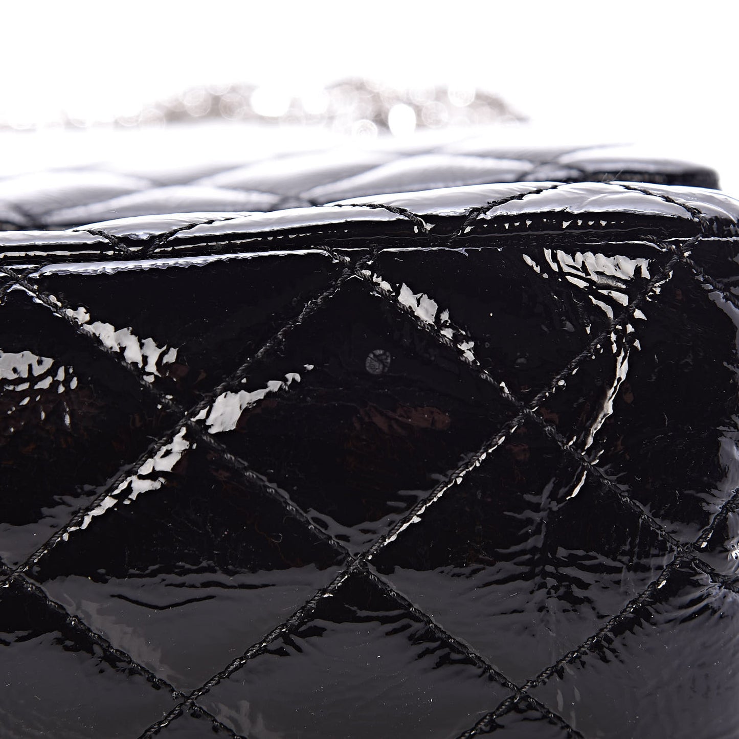 Distressed Patent Quilted 2.55 Reissue 227 Flap Black