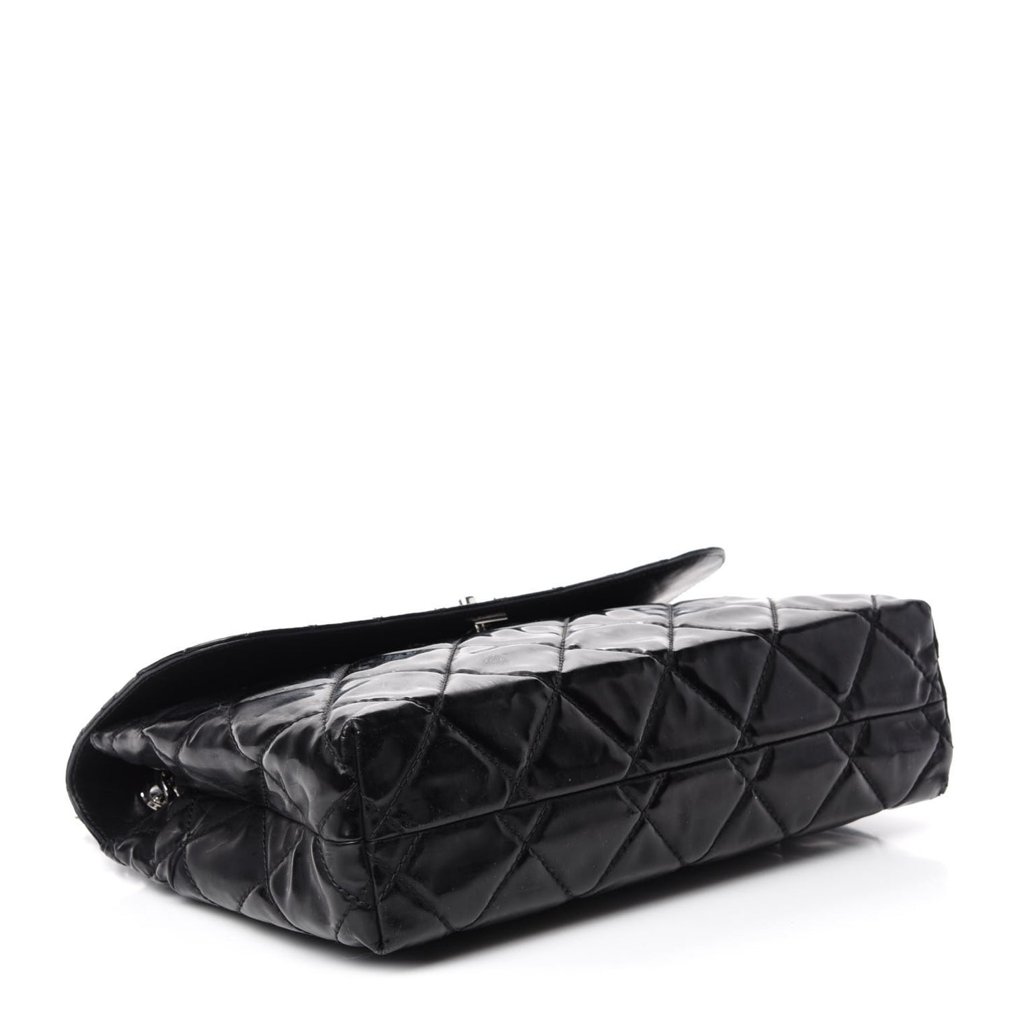 Vinyl Quilted In the Business Flap Bag Black