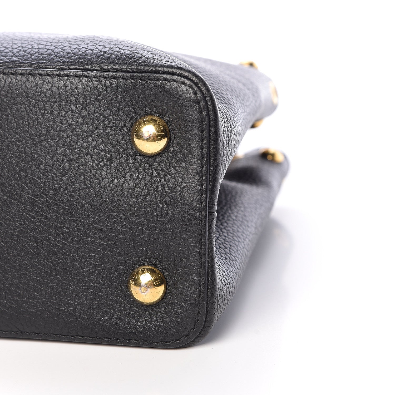 Louis Vuitton Taurillon Studded Capucines PM Black 10 of 10