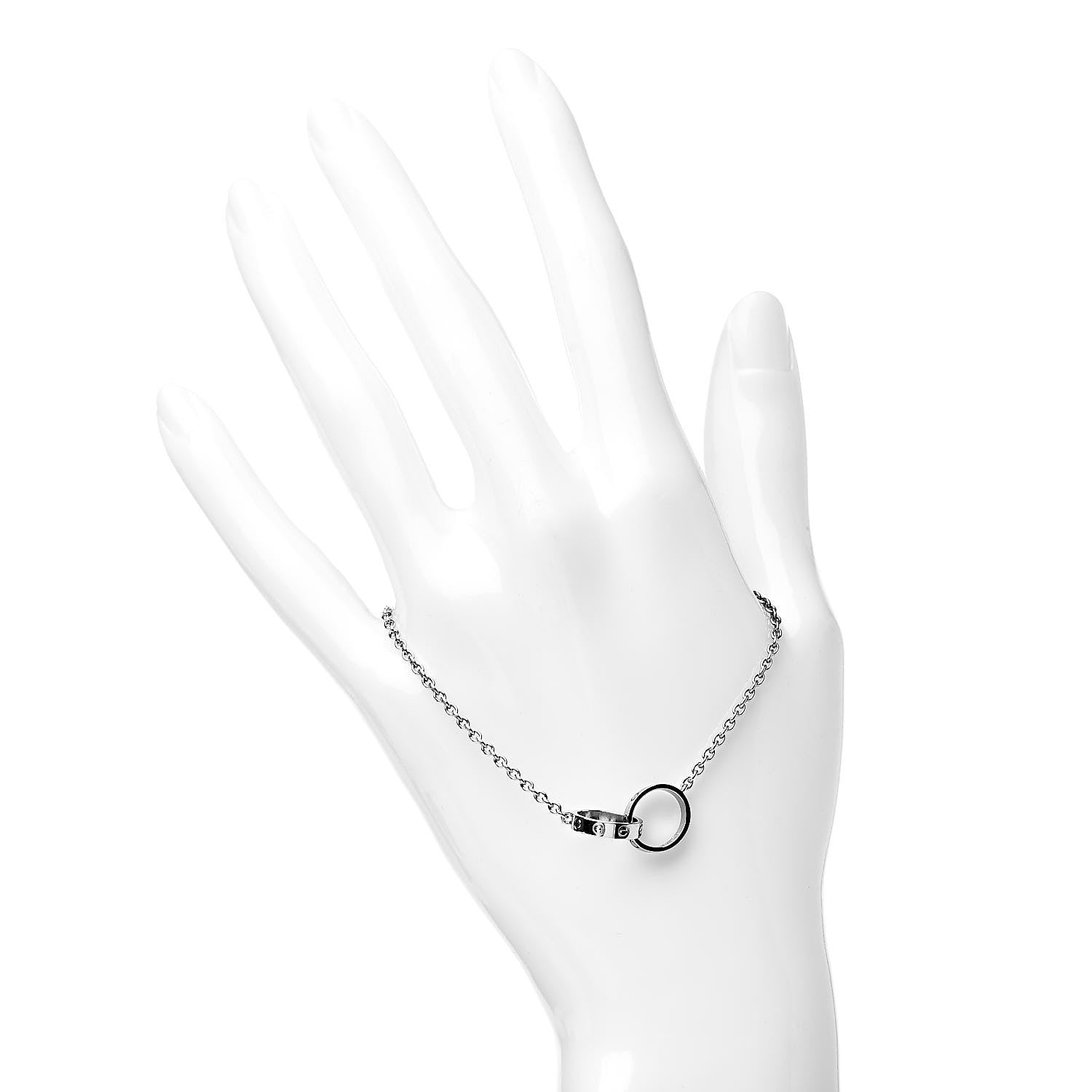 Cartier 18K White Gold Interlocking LOVE Bracelet 2 of 5