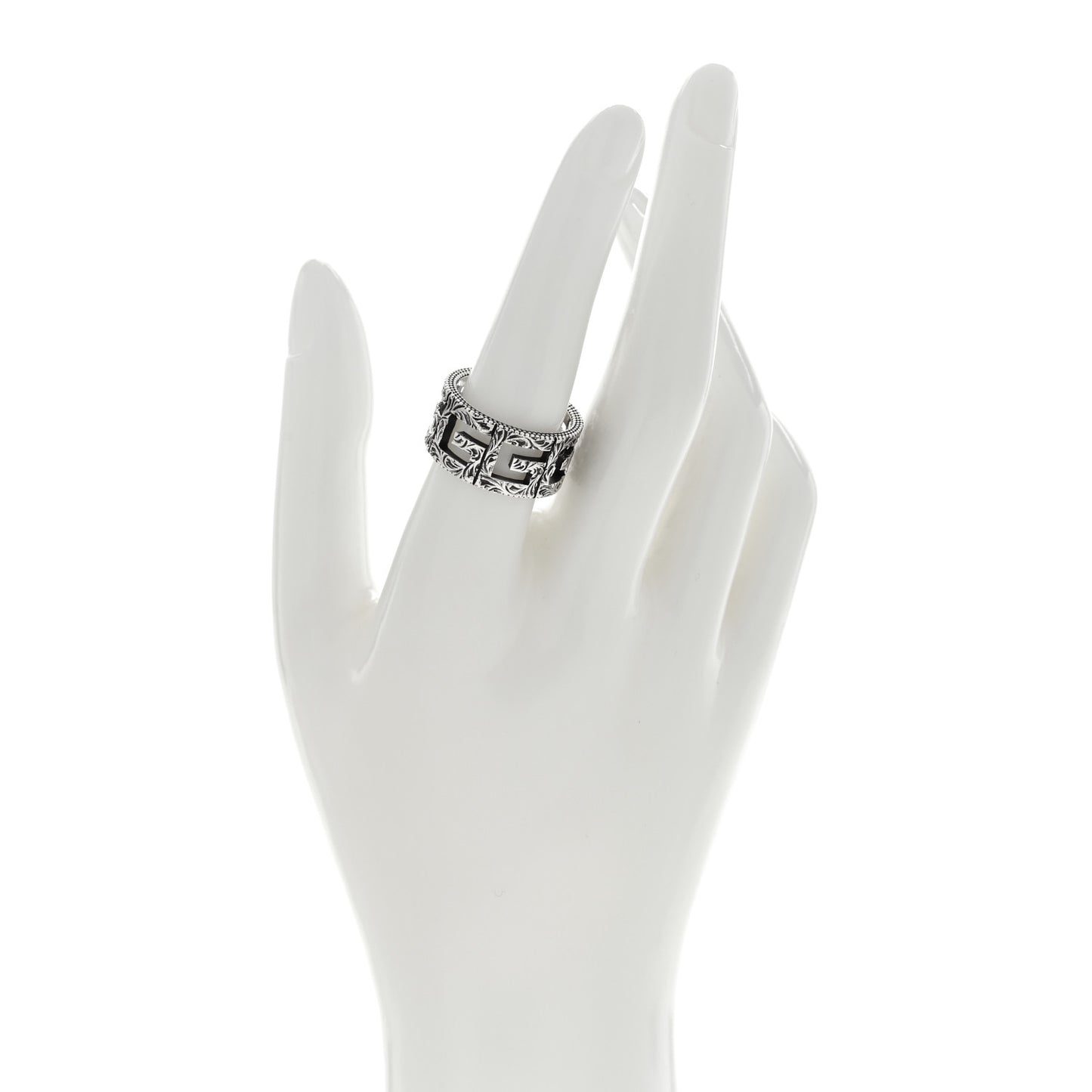 Sterling Silver Wide Square G Band Ring 56 7.5