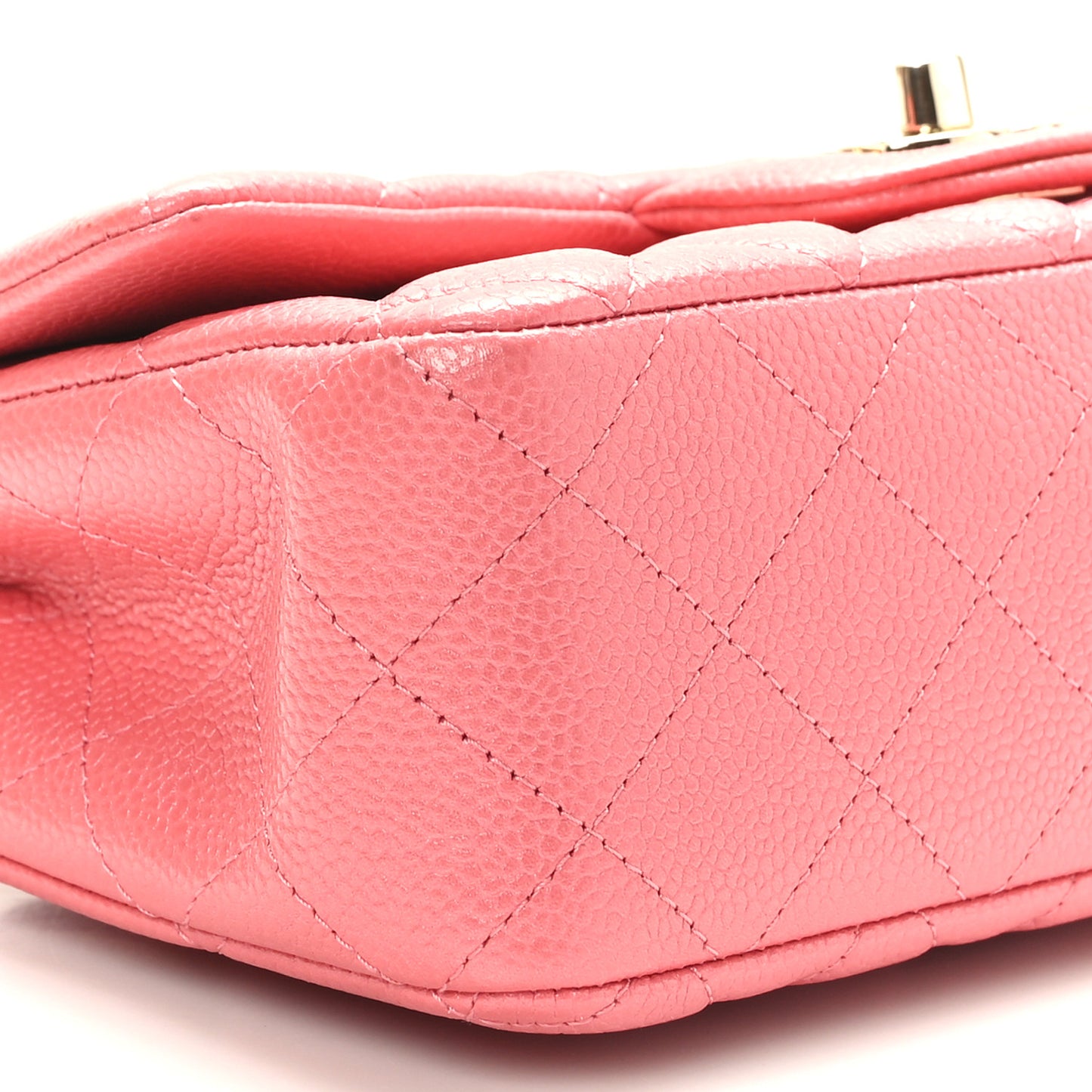 Caviar Quilted Mini Rectangular Flap Dark Pink